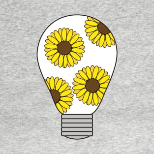 Light bulb with yellow sunflowers T-Shirt